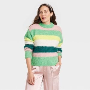 A New Day Brushed Crewneck Multicolor Sweater